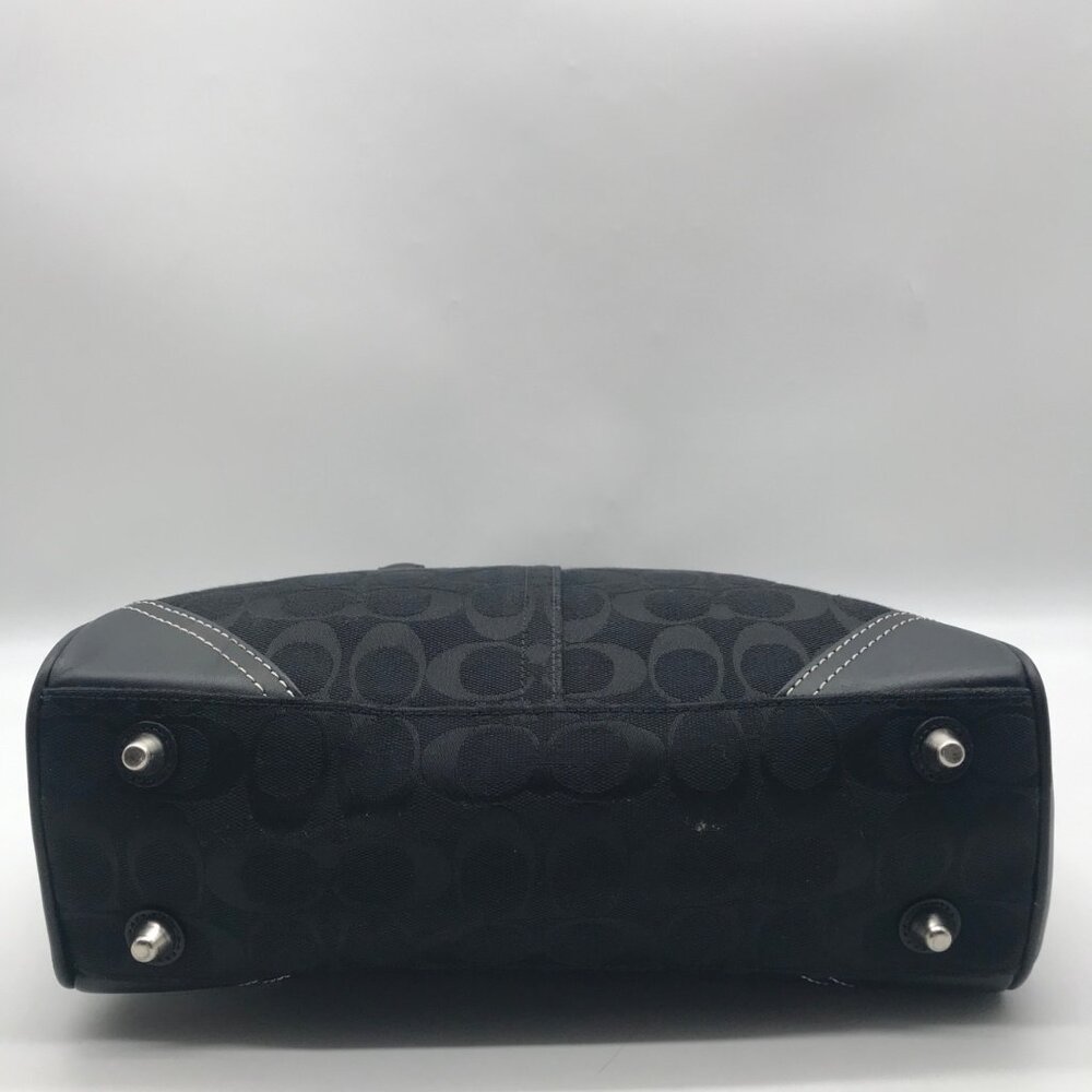 Coach Black Signature Canvas Hampton Belted Satchel Bag - Picture 5 of 12